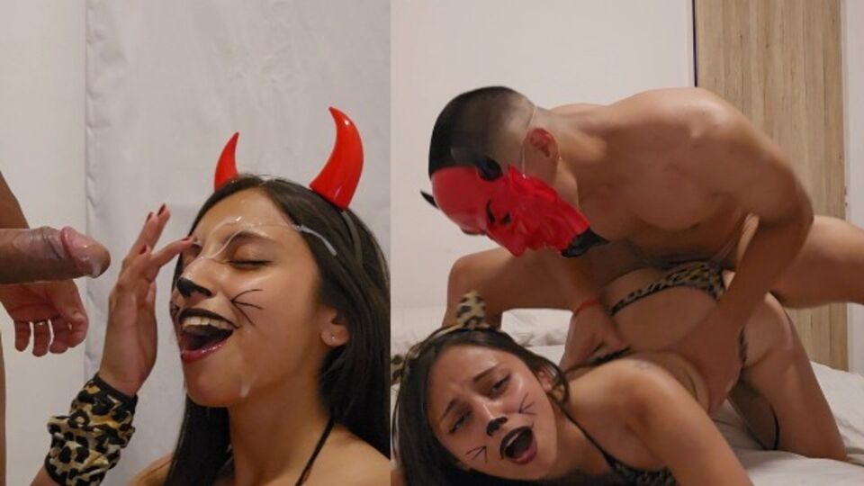 L'exaltante LoverDevilX et TunenitoVergon dans film jets de sperme